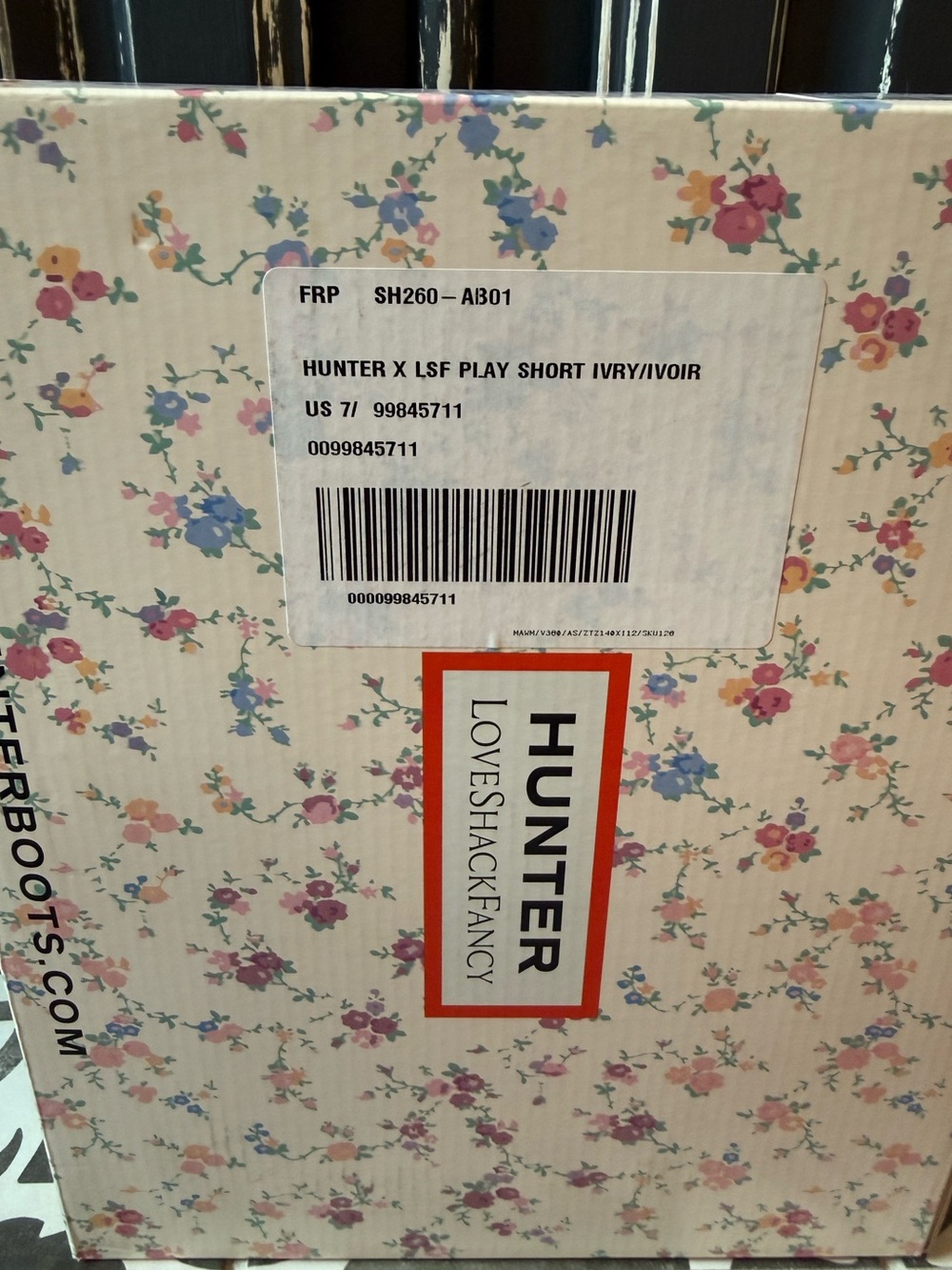 NWT and Box Hunter X LoveShackFancy Play Short Rain Boots/ Sunrise Patchwork - Picture 11 of 14